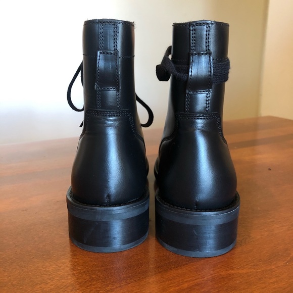 SANDRO PARIS | Lace up leather combat biker boot - Picture 6 of 12